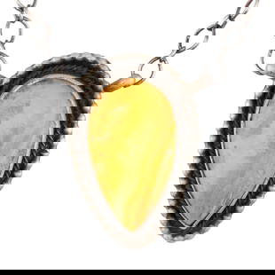 B. Skeets Navajo Sterling Bumble Bee Jasper Necklace: B. Skeets Navajo Sterling Bumble Bee Jasper Necklace 12.5g