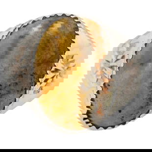 Annie Lincoln Navajo Sterling Bumblebee Jasper Ring Sz. 8.5: Annie Lincoln Navajo Sterling Bumblebee Jasper Ring Sz. 8.5, 10g