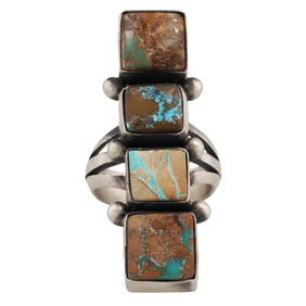 Scott Skeets Navajo Sterling Royston Ribbon Turquoise Ring Sz. 8.25