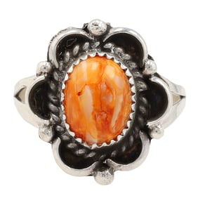 Freda Martinez Navajo Sterling Spiny Oyster Ring Sz. 7.5