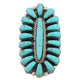Davina Benally Navajo Sterling Turquoise Ring Sz. 6