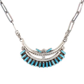 Navajo Sterling Kingman Turquoise Necklace