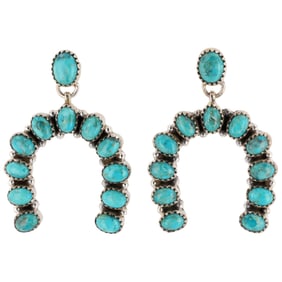 HaDa Collection Sterling Kingman Turquoise Naja Earrings