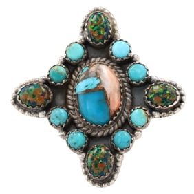 HaDa Collection Sterling Multi Stone Adjustable Ring