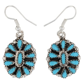 Milton James Navajo Sterling Turquoise Earrings
