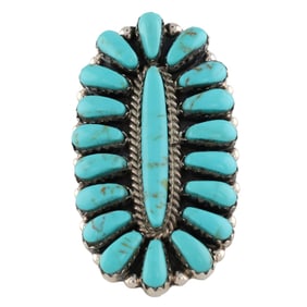Davina Benally Navajo Sterling Turquoise Ring Sz. 8.5