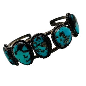 Navajo Turquoise Sterling Cuff Bracelet 31 G