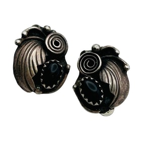 Navajo Sterling Clip On Earrings 3.68 G