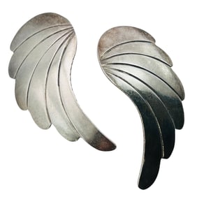 M. Begay Navajo Sterling Wing Earrings 4.82 G