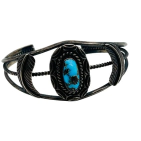Navajo Turquoise Sterling Cuff Bracelet 17.64 G