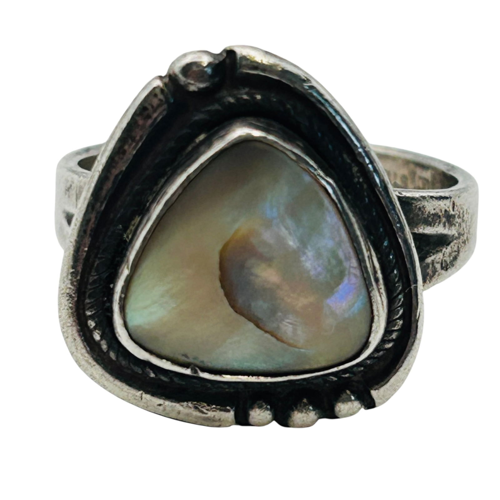 Bell Trading Post Sterling Abalone  Ring Size 5.5, 4.38 G (1 of 7)