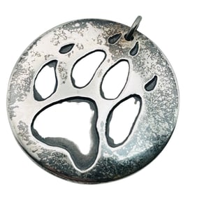 Southwest K Faulkner Sterling Bear Paw Pendant 4.1 G