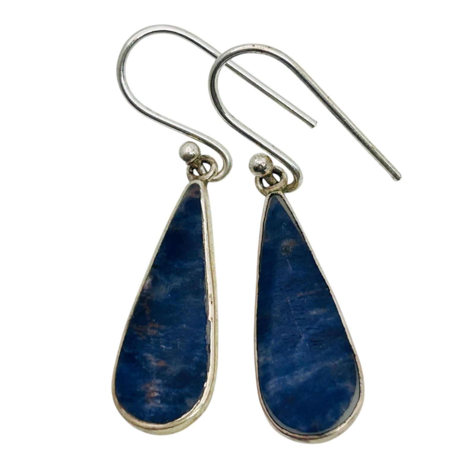 Southwest Lapis Luzili Sterling Dangle Earrings 3.5g (1 of 5)