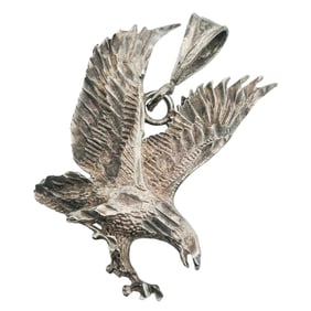 Sterling Flying Eagle Pendant 7.11 G Unknown Signature