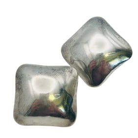 SW. Sterling Square Pushback Earrings 9.22 G