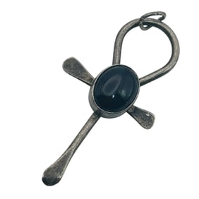 Southwest ONYX Sterling Cross Pendant 2.97 G