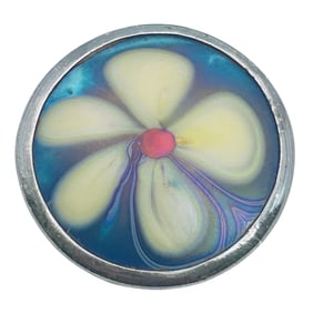 Sterling Signed Art Glass Pendant 6.89 G