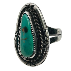 Navajo Sterling Turquoise Rings Size 5.5, 6.8 G