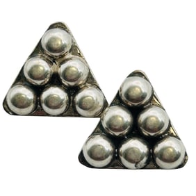 TAXCO TD-20 Mexico, Sterling Triangular Earrings 8.8 G