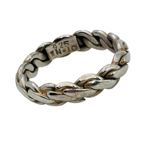 Taxco TN-20 Mexico, Sterling Braided Band Size 9, 4.59 G