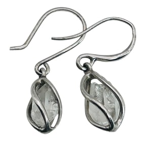 Quartz Sterling Encased Dangle Earrings 4.93 G