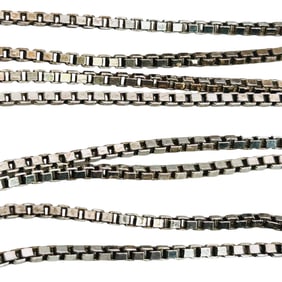 Italy Sterling Box Chain Necklace, 5.15 G
