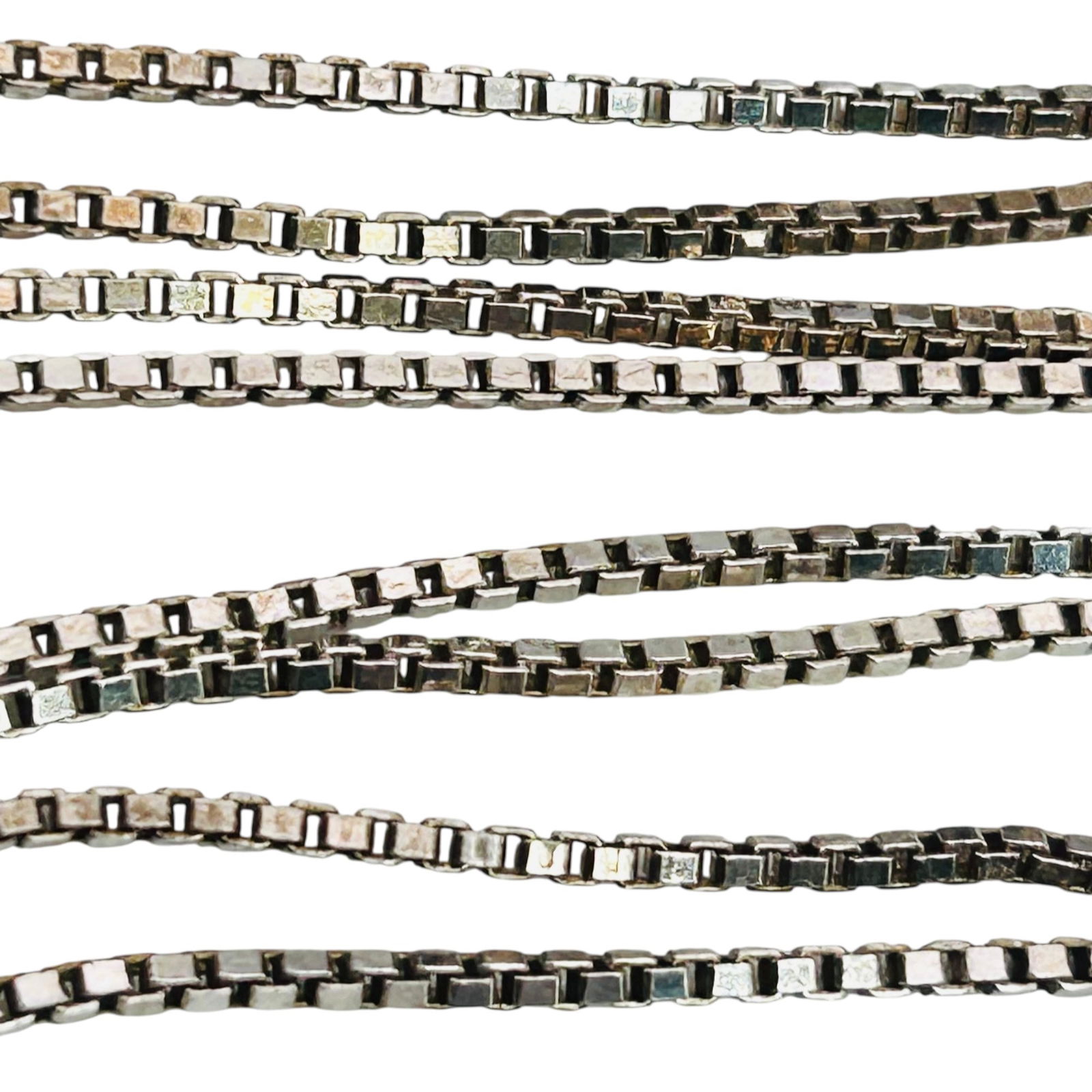 Italy Sterling Box Chain Necklace, 5.15 G (1 of 4)