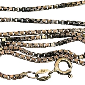 Italy Sterling Box Chain Necklace, 5.51 G