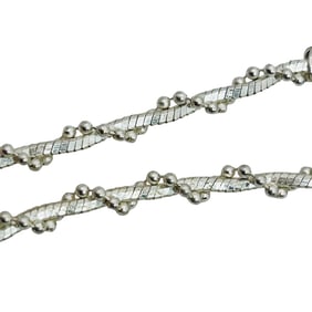 FAS Italy, Sterling Bead Wrapped Box Chain Bracelet 2.88 G