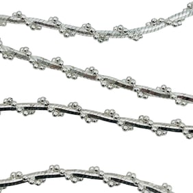 FAS Italy, Sterling Bead Wrapped Box Chain Necklace, 5.92 G