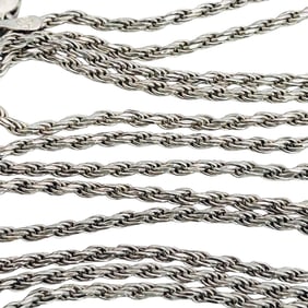 Italy, Sterling Long Rope Chain Necklace 8.64 G