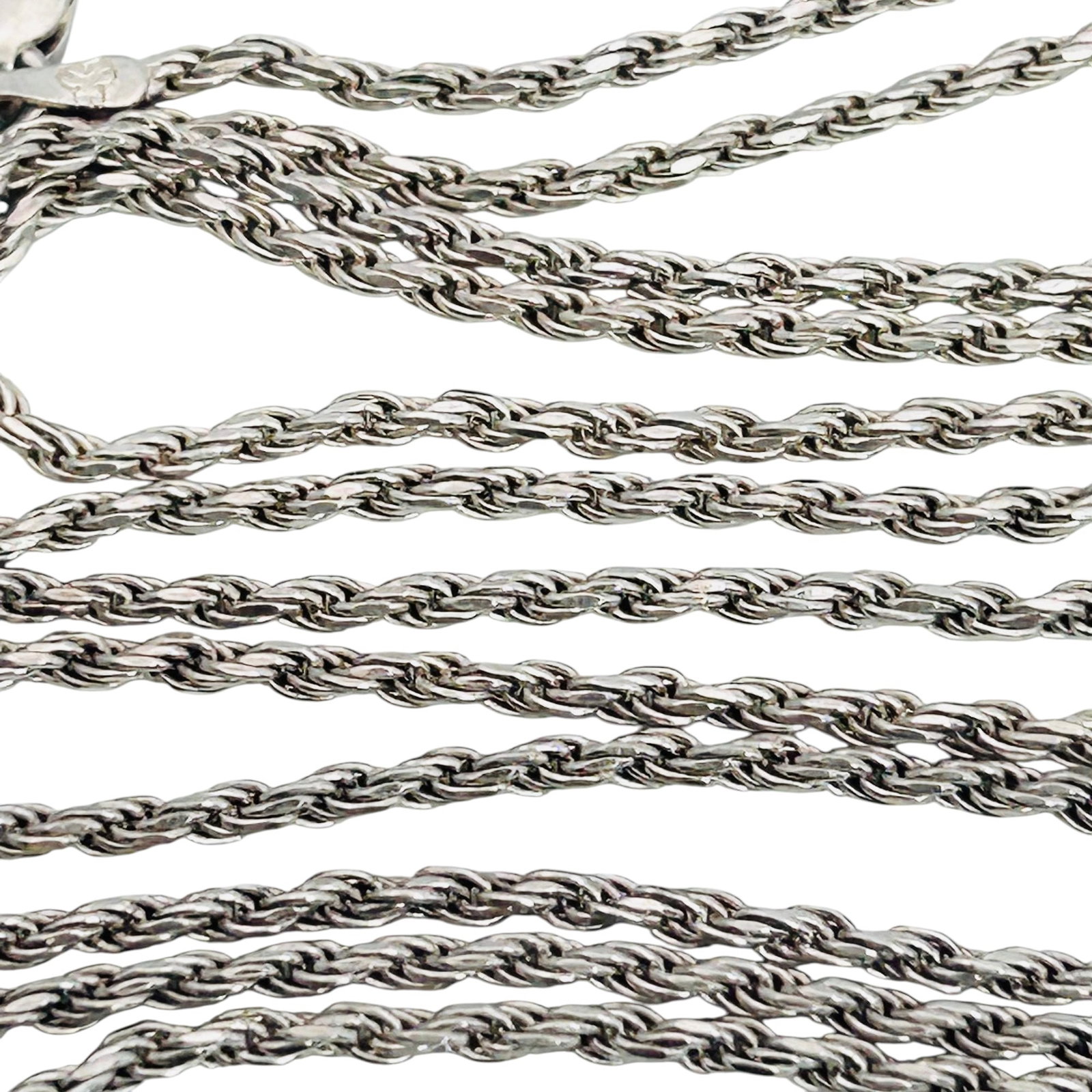 Italy, Sterling Long Rope Chain Necklace 8.64 G: Italy Sterling long rope chain necklace 8.64 g
