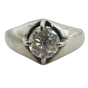 Joseph Esposito Rhinestone Sterling Ring Size 7.5, 3.77 G