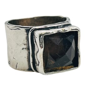 Court Sterling Wide Band Statement Ring Size 9, 15.57 G