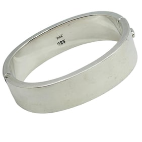 ZINA Wide Sterling Hinge Bracelet Push Clasp 48 G