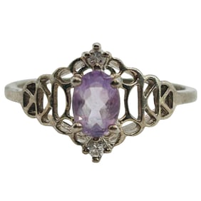 NV Amethyst Sterling Ring 2.5 G Sz10