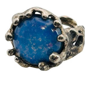MONDO MONDO Magician Ring Blue Oval Sterling Ring Size 7, 11.57 G