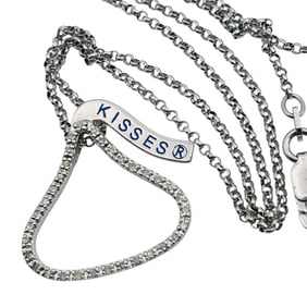 WTJ Diamond Sterling Hershey Kiss Pendant Cable Chain Necklace 4.09 G