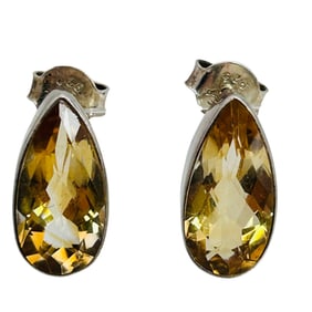 Citrine Sterling Teardrop Earrings 3.47