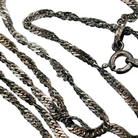 FAS Italy Sterling Twisted Flat Chain Necklace 3.55 G