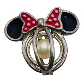 Disney Minnie Mouse Sterling Pendant, Pearl Encased 3.8 G