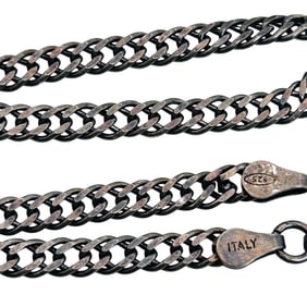 Italy Sterling  Curb Chain Bracelet 5.7 G