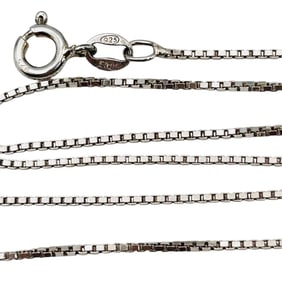 Italy Sterling Box Chain Necklace, 2.58 G