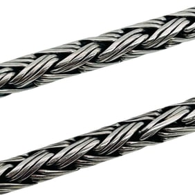 Sterling Thick Braid Chain Toggle Clasp Necklace, 34.7 G