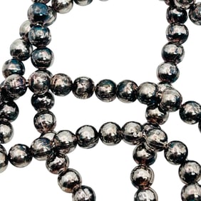 Sterling Bead On Sterling Chain Necklace, 18g