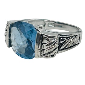 Topaz Sterling Ring Size 7, 7.36 G