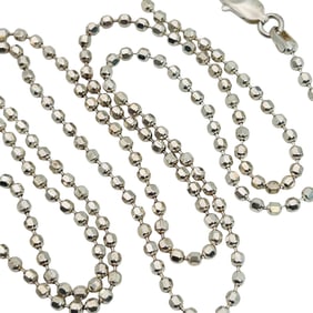 Italy Sterling Bead Chain Necklace 7.97 G