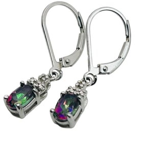 Sterling Topaz Jacket Dangle Earrings 1.84 G