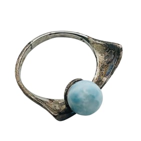 LARIMAR Sterling, Modern Ring 3.39 G, Size 6