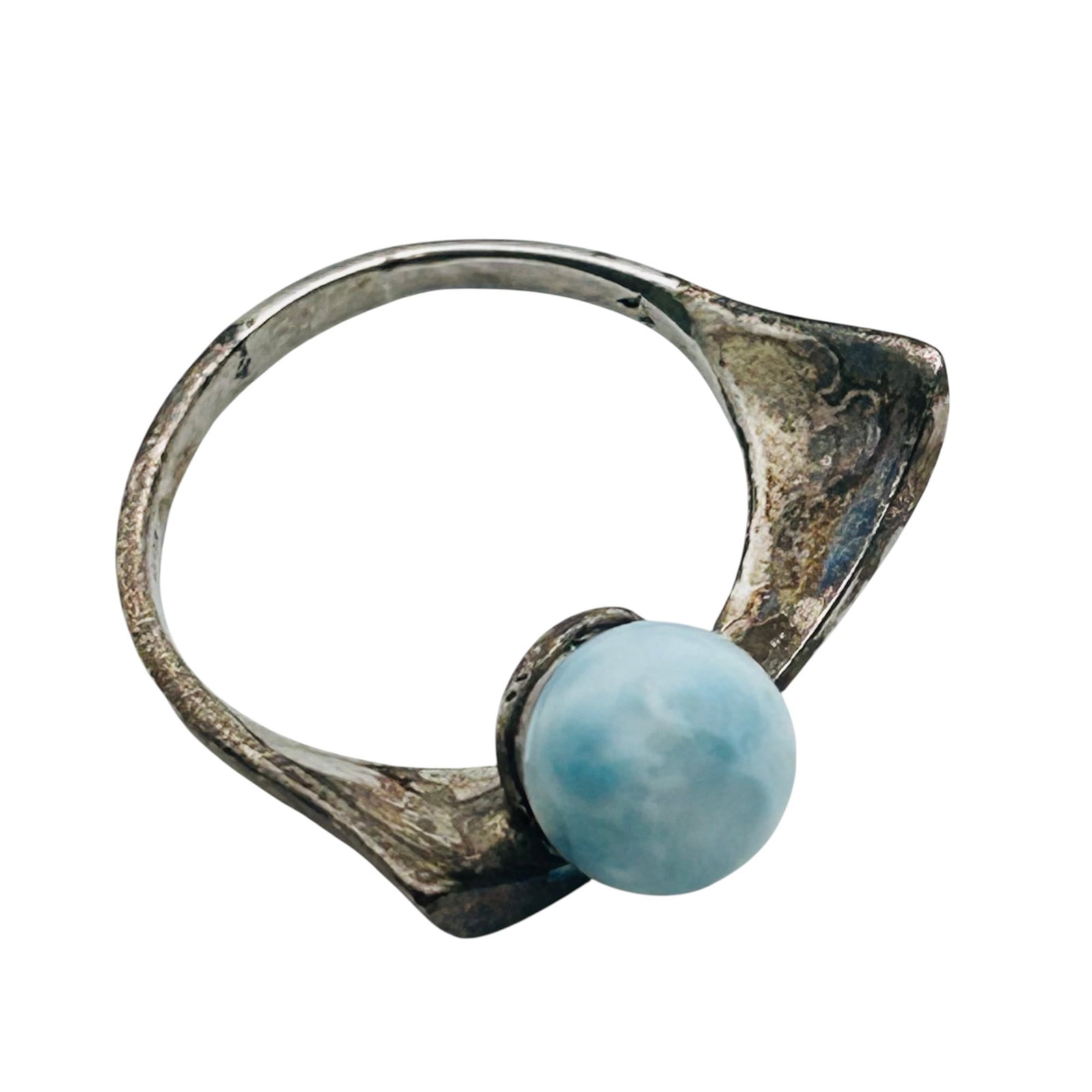 LARIMAR Sterling, Modern Ring 3.39 G, Size 6: LARIMAR Sterling modern ring 3.39 g size 6